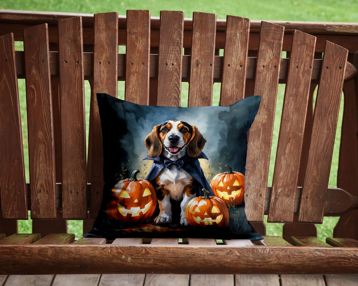 Basset Hound Puppy Halloween Throw Pillow Indoor/Outdoor Decorative Throw Pillow, 14 x 14 in - product view 4