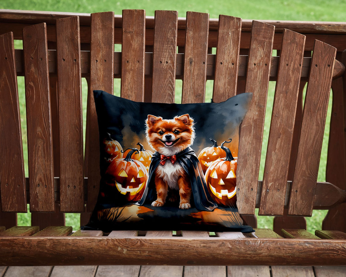 Pomeranian Puppy Halloween Throw Pillow Indoor/Outdoor Decorative Throw Pillow, 14 x 14 in - product view 4