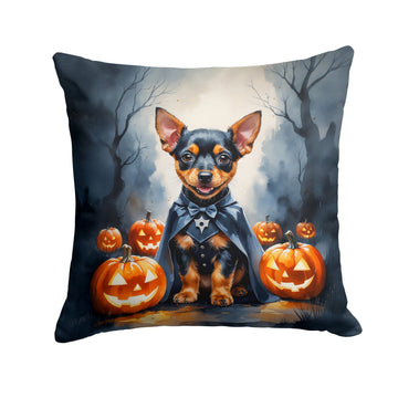 Miniature Pinscher Puppy Halloween Throw Pillow Indoor/Outdoor Decorative Throw Pillow, 18 x 18 in