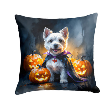 Westie Spaniel Puppy Halloween Throw Pillow Indoor/Outdoor Decorative Throw Pillow, 14 x 14 in