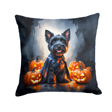 Scottish Terrier Puppy Halloween Throw Pillow Indoor/Outdoor Decorative Throw Pillow, 18 x 18 in