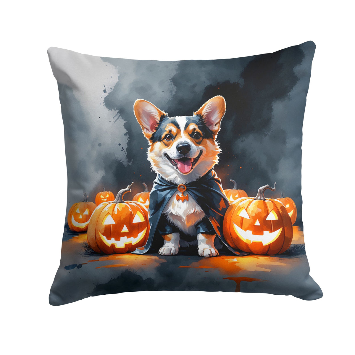 Corgi Puppy Halloween Throw Pillow Indoor/Outdoor Decorative Throw Pillow, 18 x 18 in