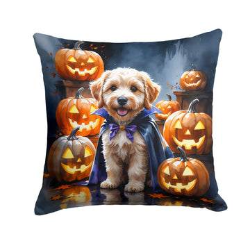 Labradoodle Puppy Halloween Throw Pillow Indoor/Outdoor Decorative Throw Pillow, 18 x 18 in