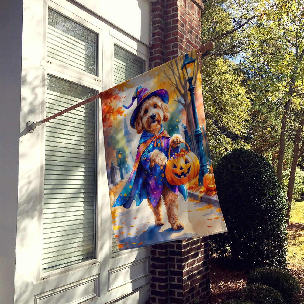Goldendoodle Halloween Trick or Treat House Flag House-Size Decorative Flag