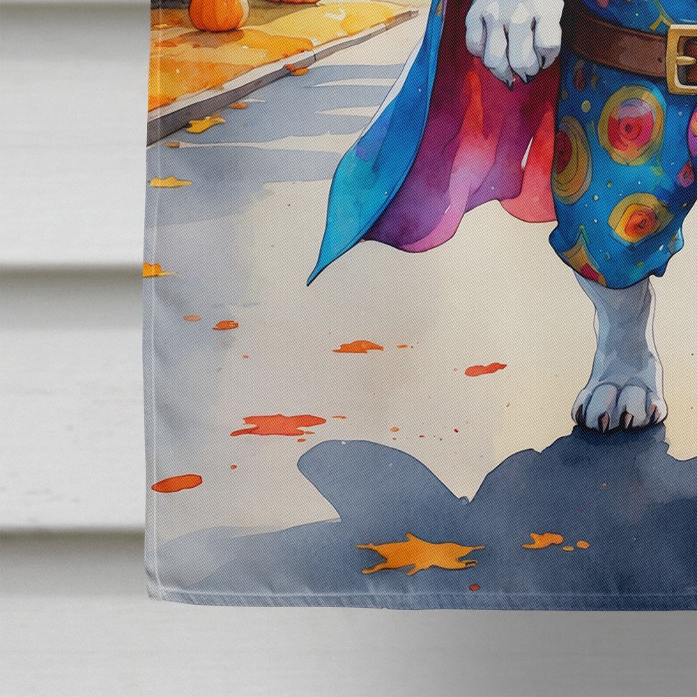 White Boxer Halloween Trick or Treat House Flag House-Size Decorative Flag - product view 4