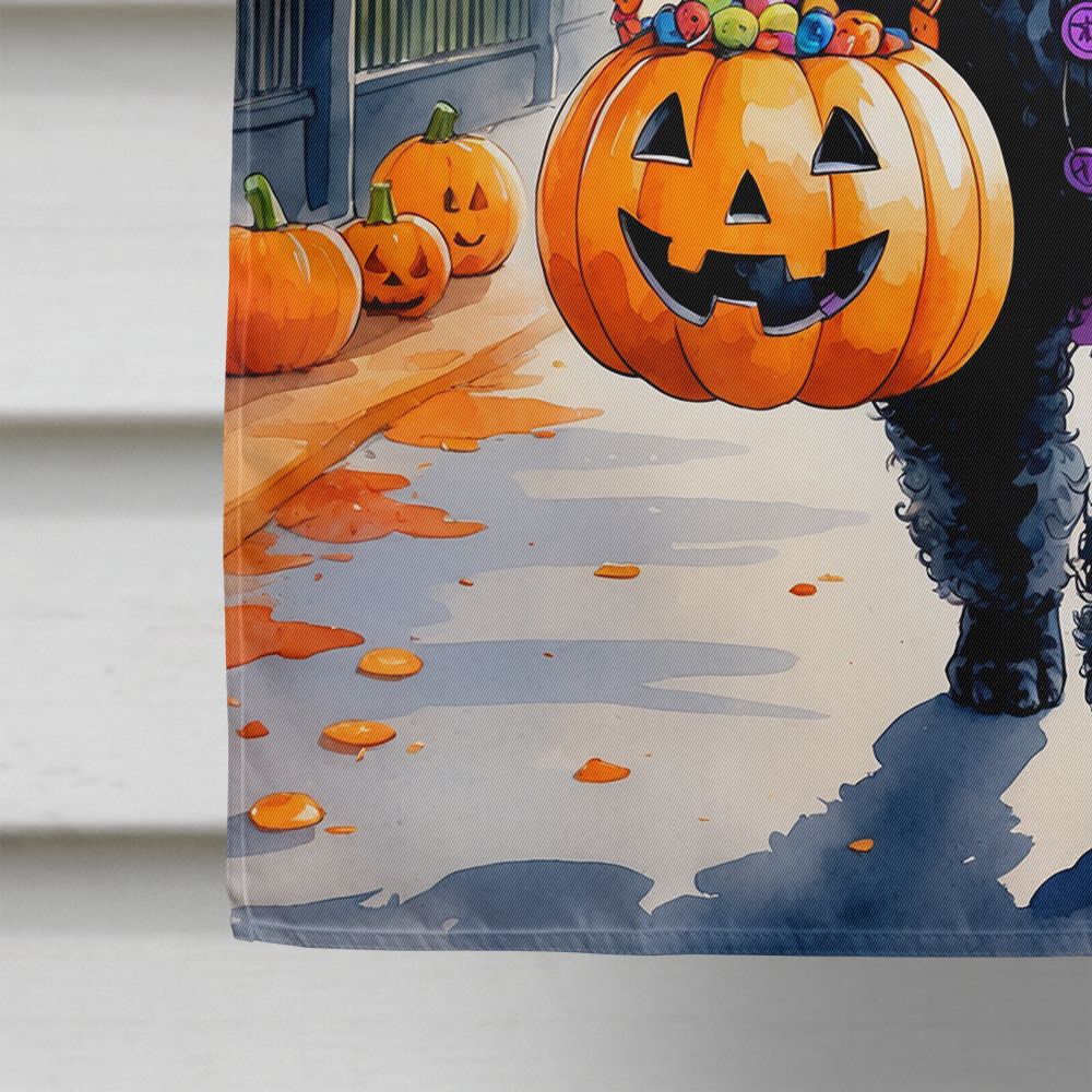 Black Poodle Halloween Trick or Treat House Flag House-Size Decorative Flag - product view 4