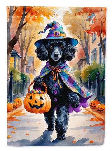 Black Poodle Halloween Trick or Treat House Flag House-Size Decorative Flag