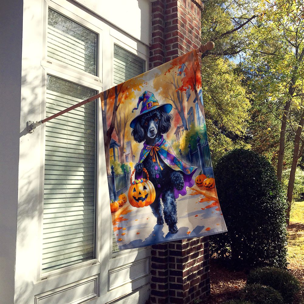 Black Poodle Halloween Trick or Treat House Flag House-Size Decorative Flag