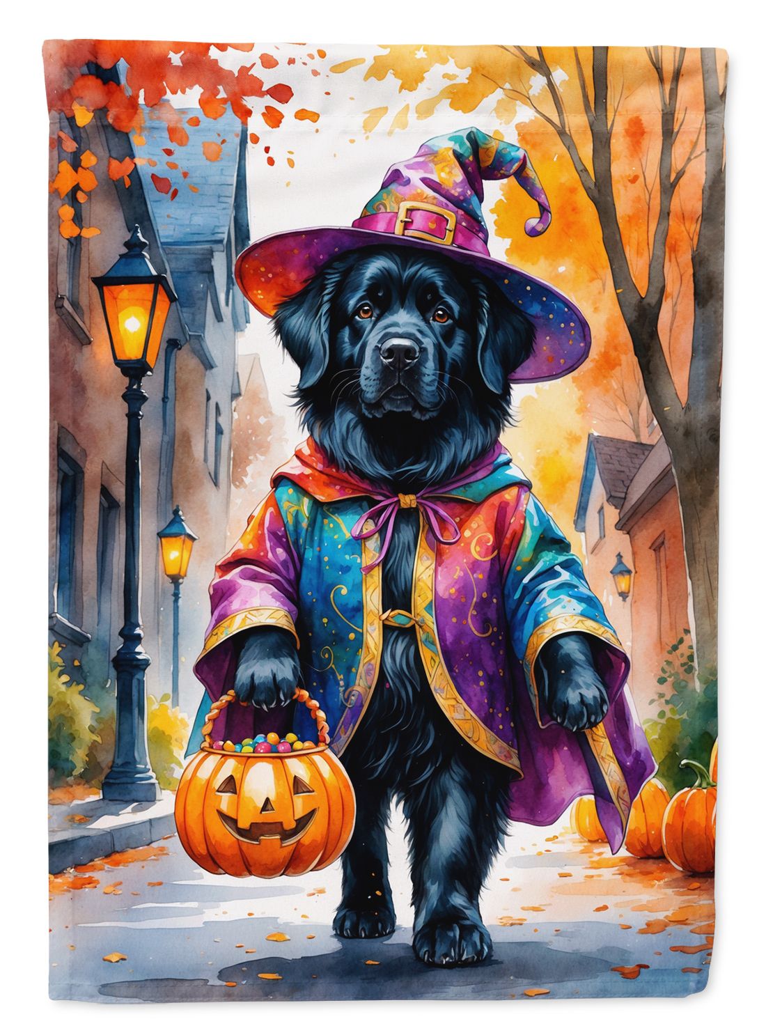Newfoundland Halloween Trick or Treat House Flag House-Size Decorative Flag