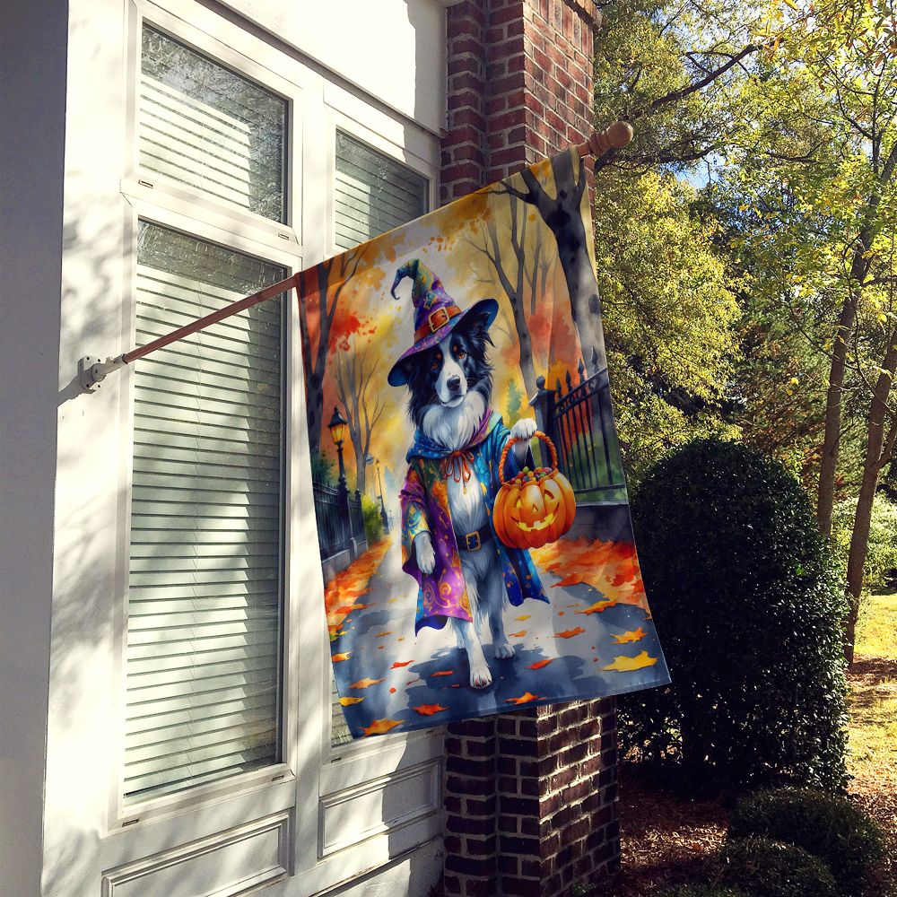 Border Collie Halloween Trick or Treat House Flag House-Size Decorative Flag - product view 2