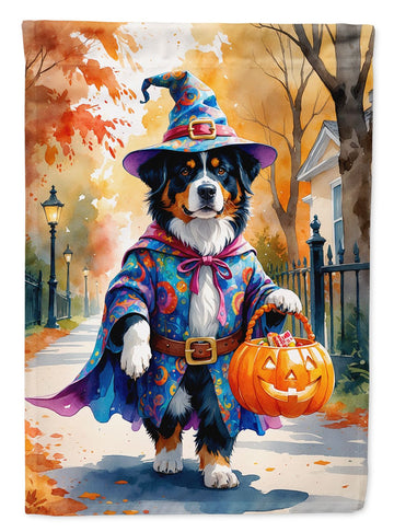 Bernese Mountain Dog Halloween Trick or Treat House Flag House-Size Decorative Flag