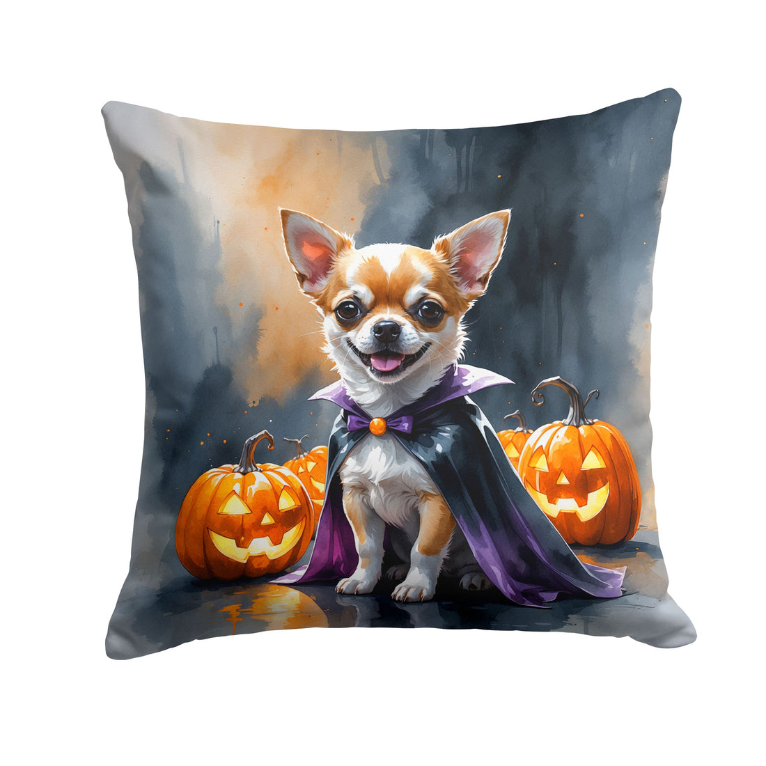 Chihuahua Puppy Halloween Throw Pillow Indoor/Outdoor Decorative Throw Pillow, 18 x 18 in