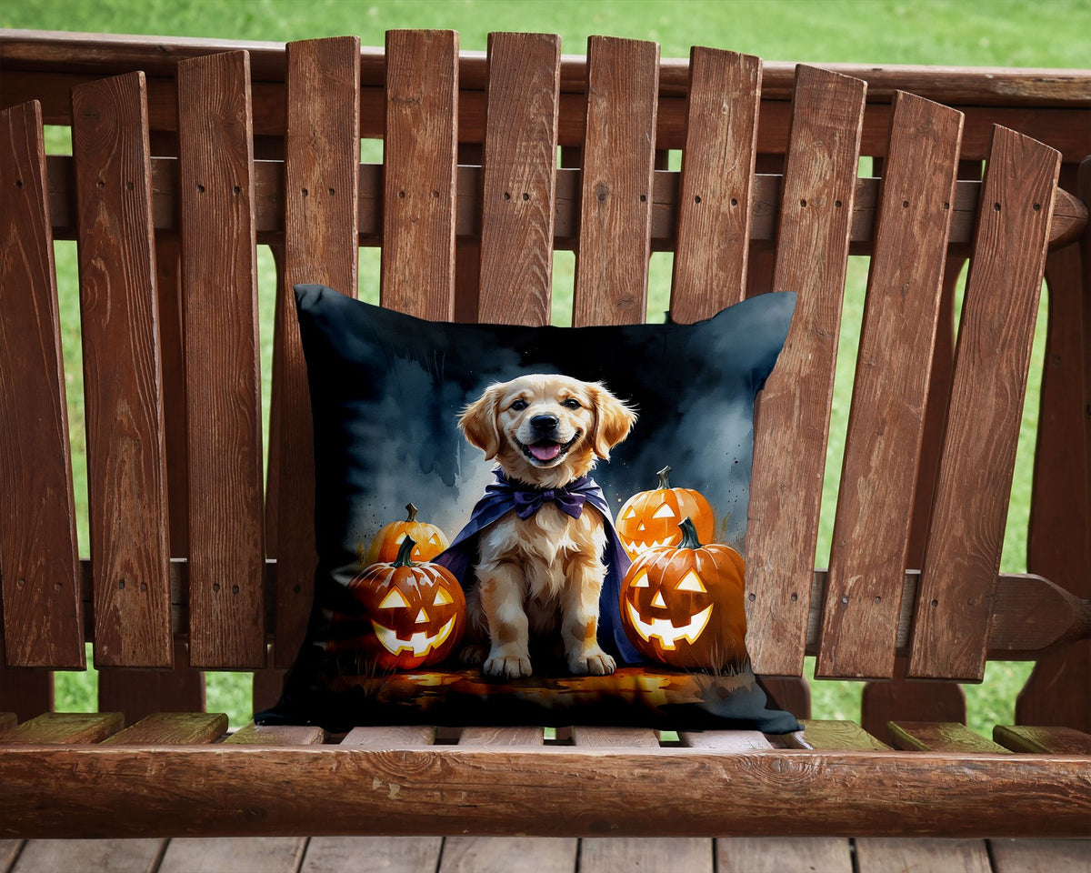 Golden Retriever Puppy Halloween Throw Pillow Indoor/Outdoor Decorative Throw Pillow, 14 x 14 in - product view 4
