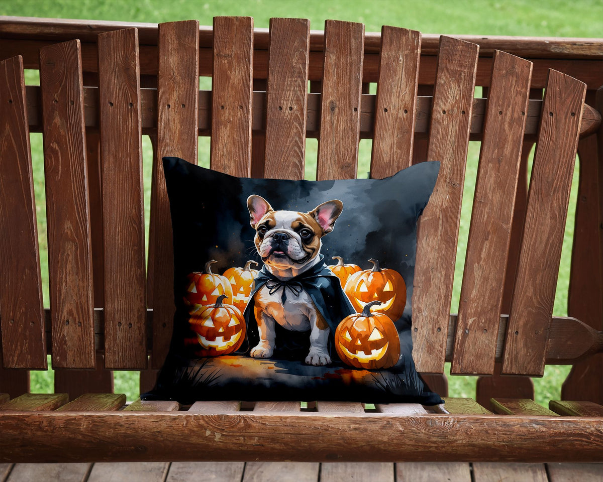 French Bulldog Puppy Halloween Throw Pillow Indoor/Outdoor Decorative Throw Pillow, 14 x 14 in - product view 4