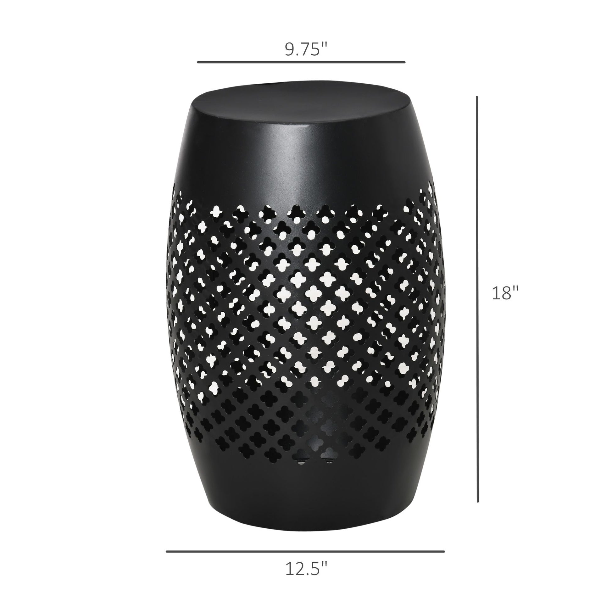 Outsunny 12.5 in Steel Outdoor Side Table, Black - product view 3