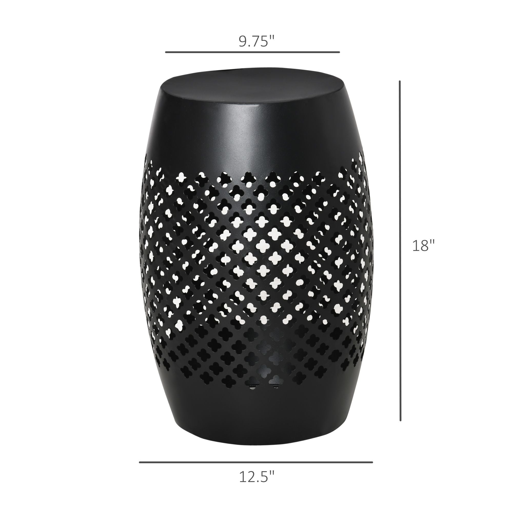 Outsunny 12.5 in Steel Outdoor Side Table, Black - product view 3
