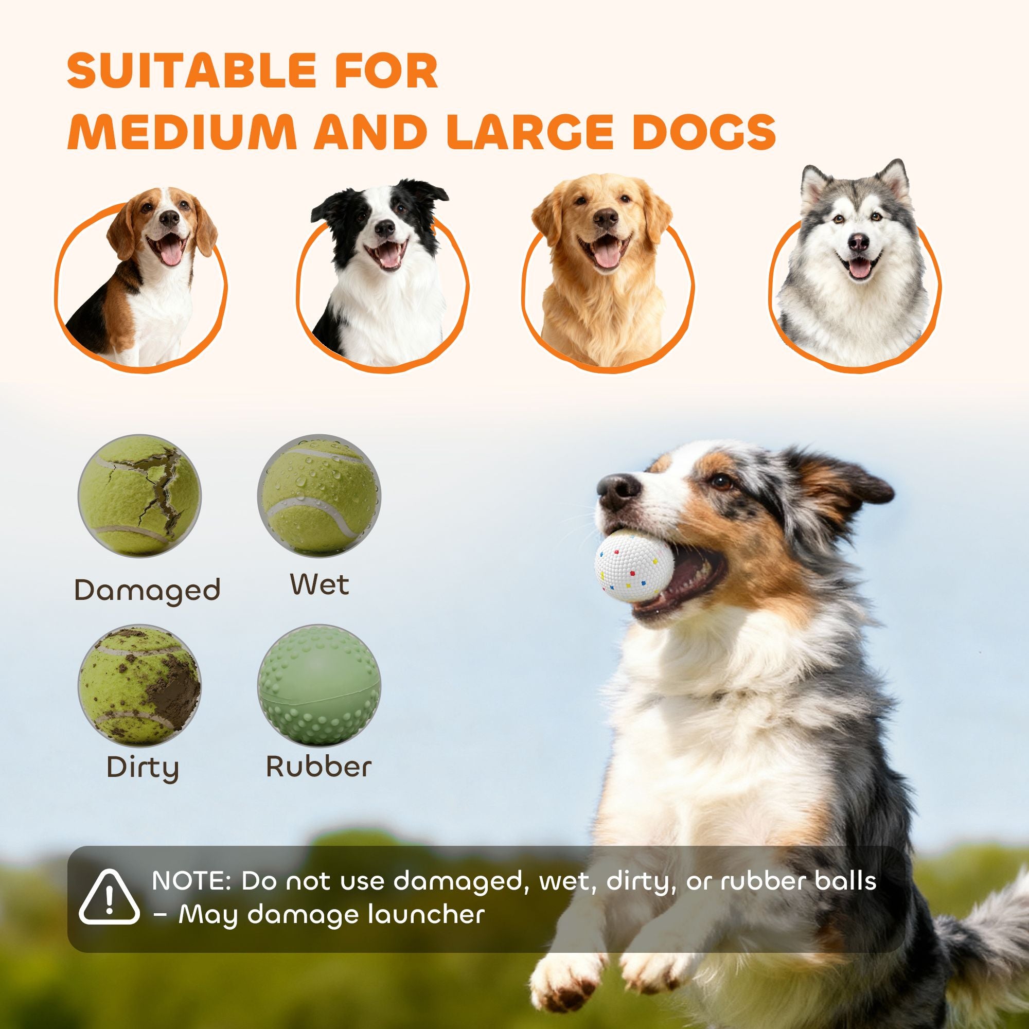 PawHut Automatic Dog Ball Launcher with Remote and 6 Balls, Orange - product view 8