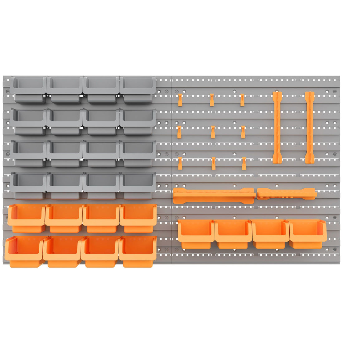 DURHAND 44-Piece Wall-Mounted Pegboard Tool Organizer Kit, Orange