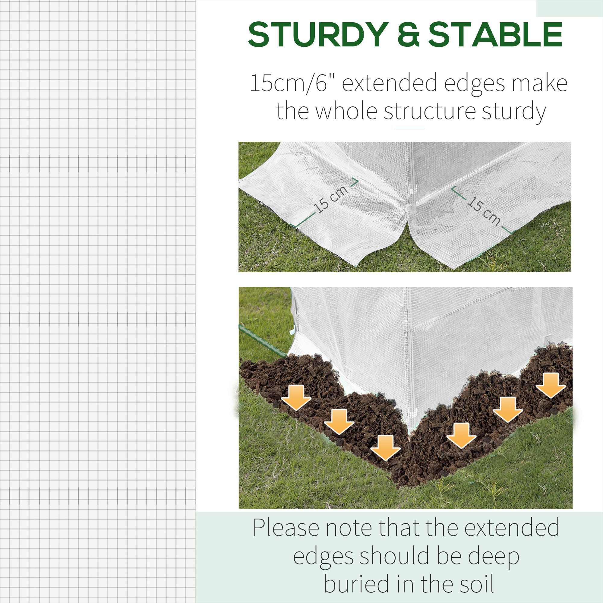 Outsunny 20 x 10 x 7 ft Greenhouse Replacement Cover, White