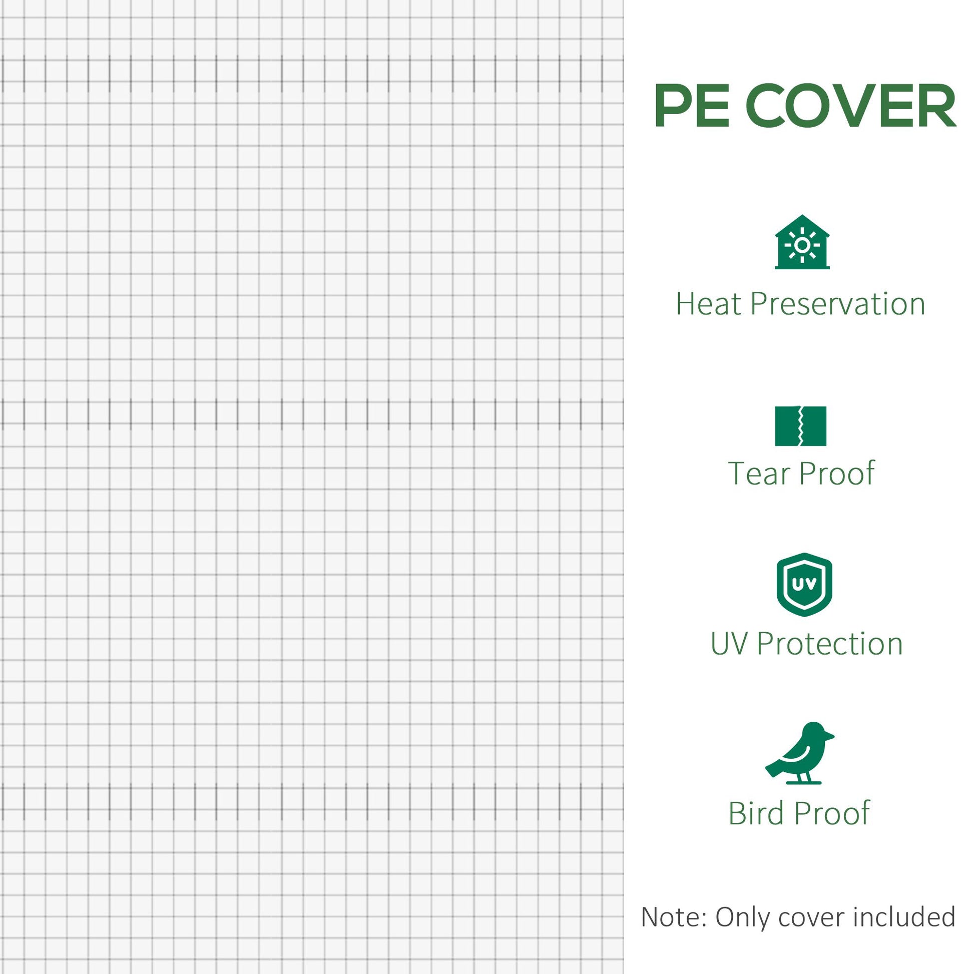 Outsunny 20 x 10 x 7 ft Greenhouse Replacement Cover, White