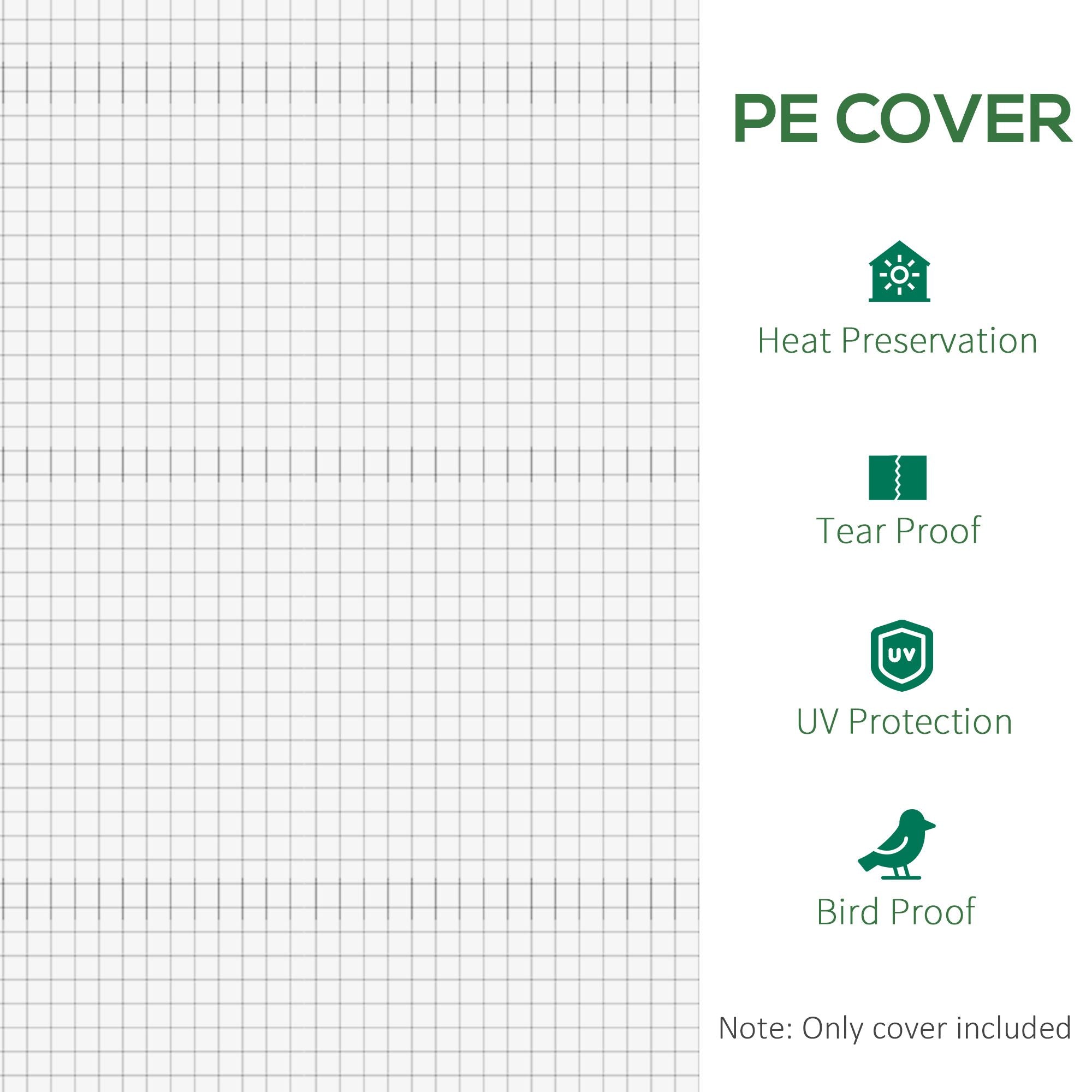 Outsunny 20 x 10 x 7 ft Greenhouse Replacement Cover, White