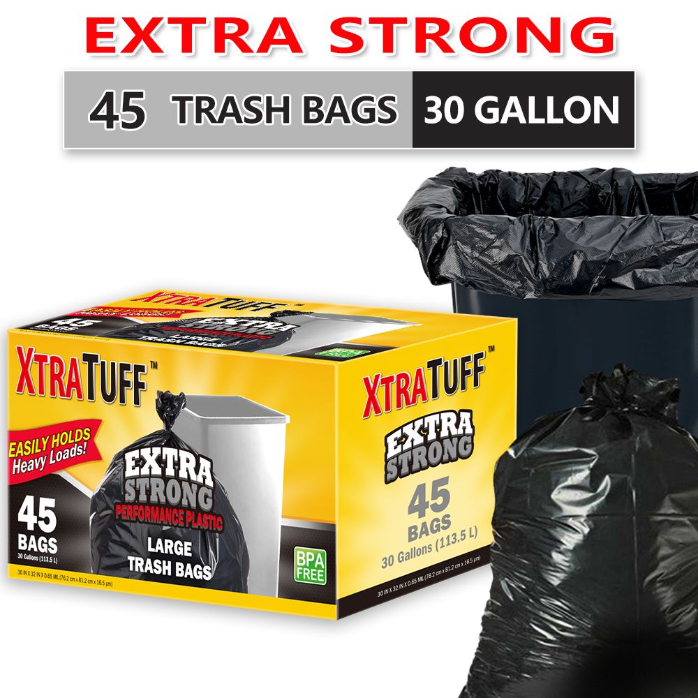 45-Count 30-Gallon Heavy-Duty Garbage Bags