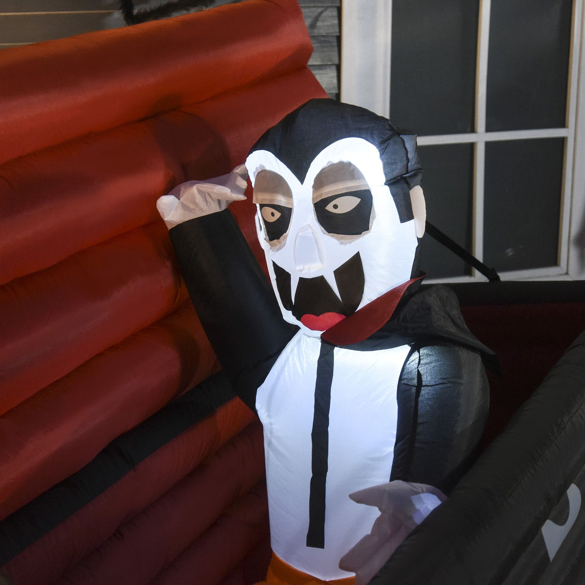 6FT W Halloween Inflatables Outdoor Decorations Vampire and Giant Coffin, Blow Up LED Yard Decor, for Garden, Lawn, Party, Holiday - product view 9