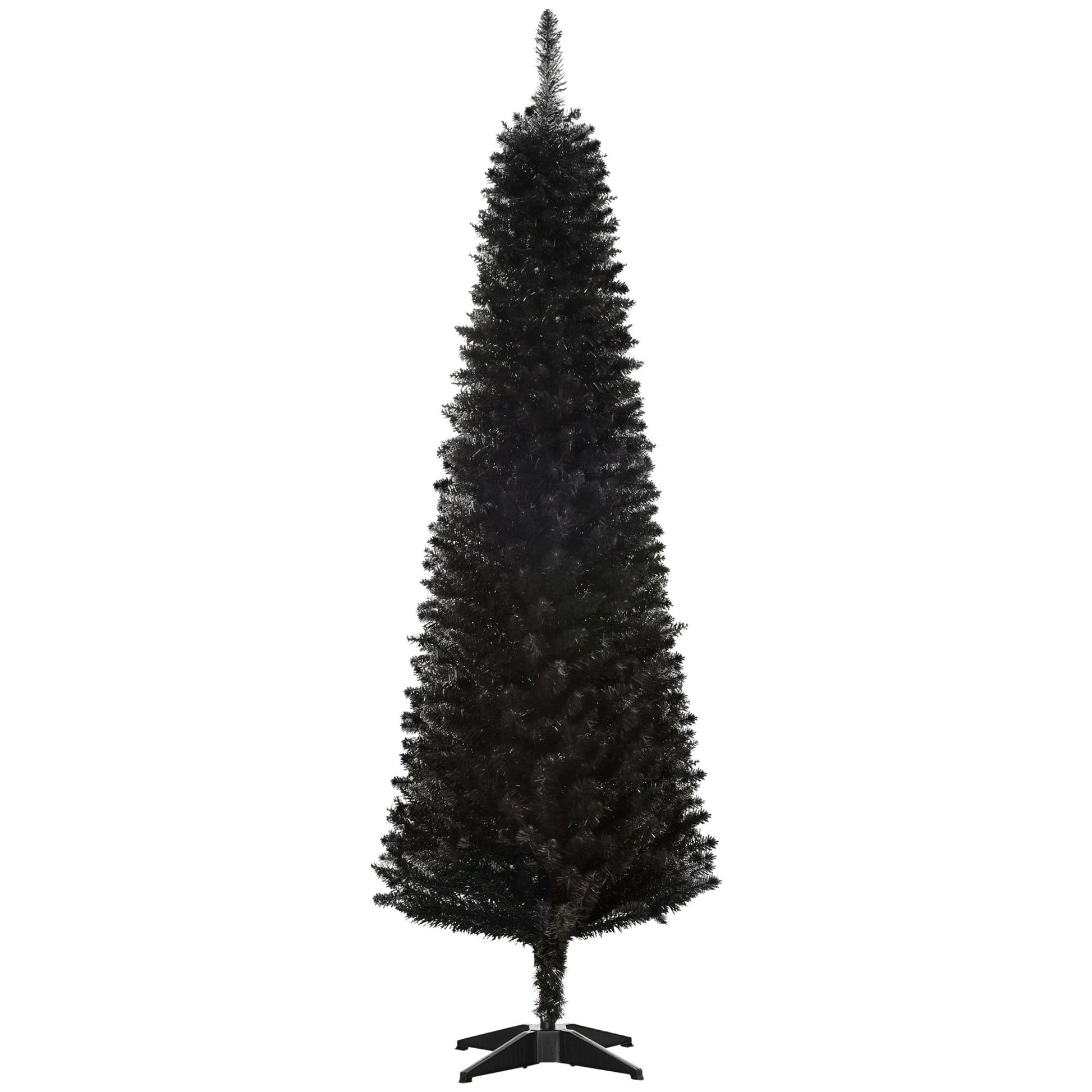 HOMCOM 6 ft Slim Artificial Pencil Christmas Tree, Black - product view 1