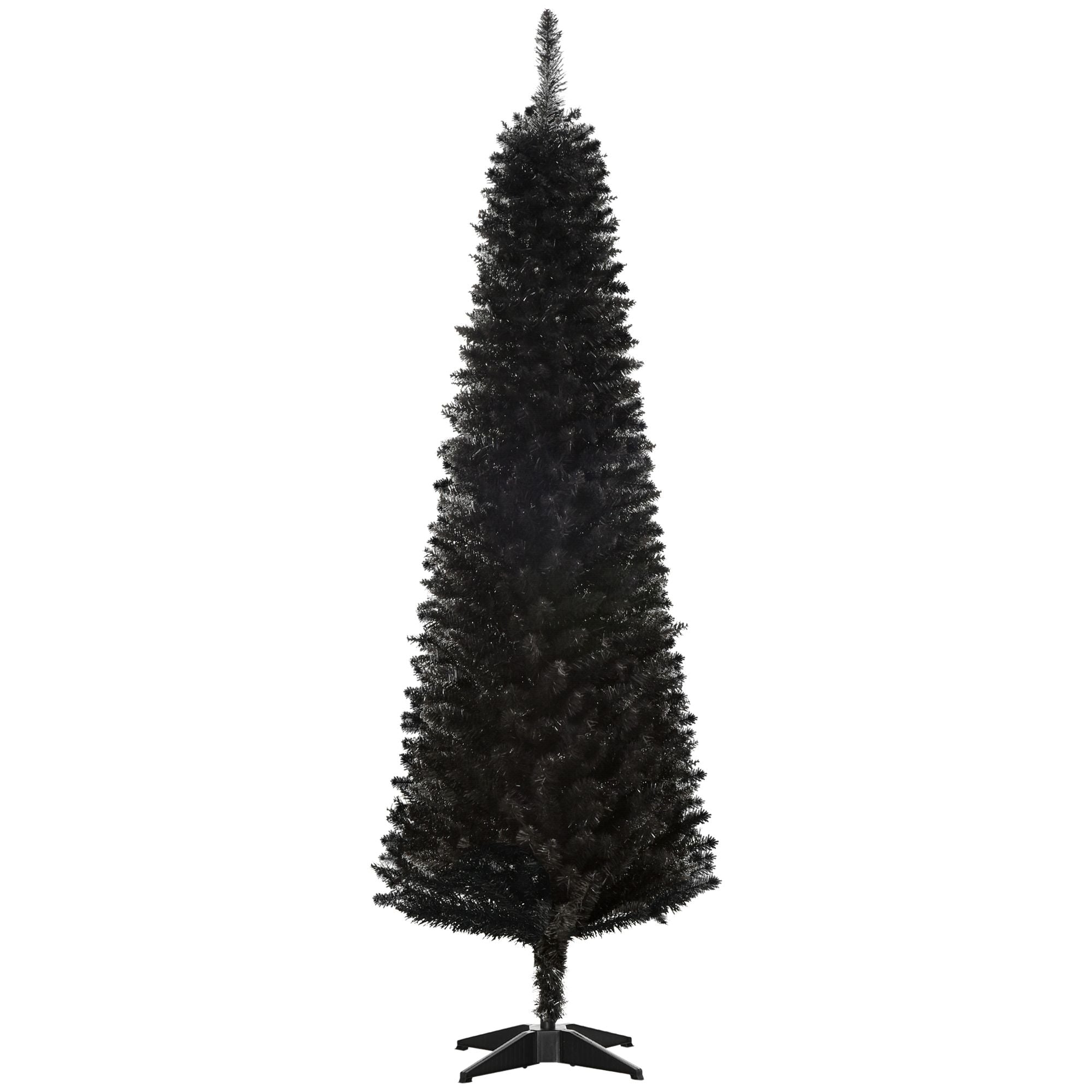 HOMCOM 6 ft Slim Artificial Pencil Christmas Tree, Black - product view 1