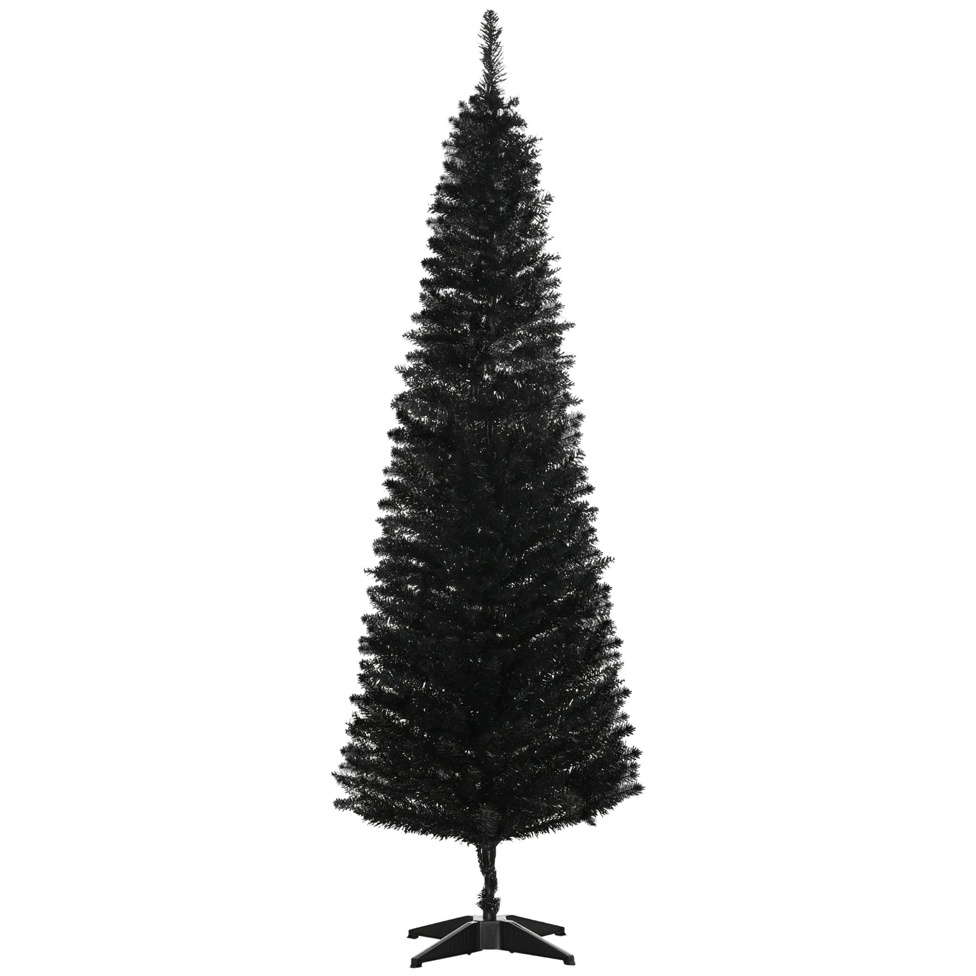 HOMCOM 6 ft Slim Artificial Pencil Christmas Tree, Black - product view 11