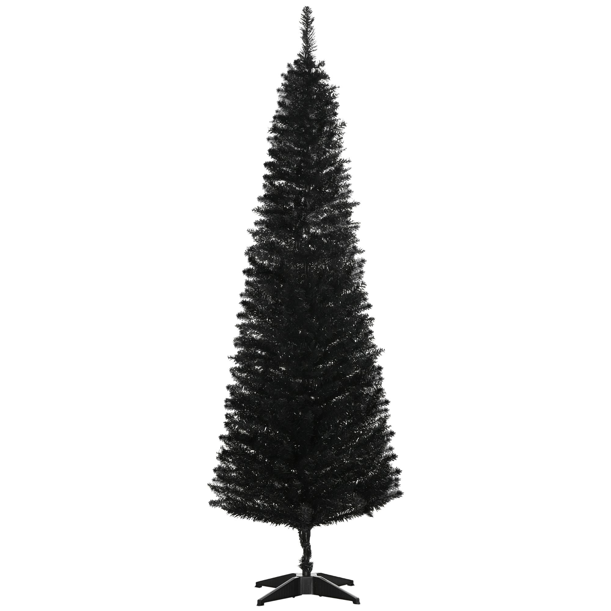 HOMCOM 6 ft Slim Artificial Pencil Christmas Tree, Black - product view 11