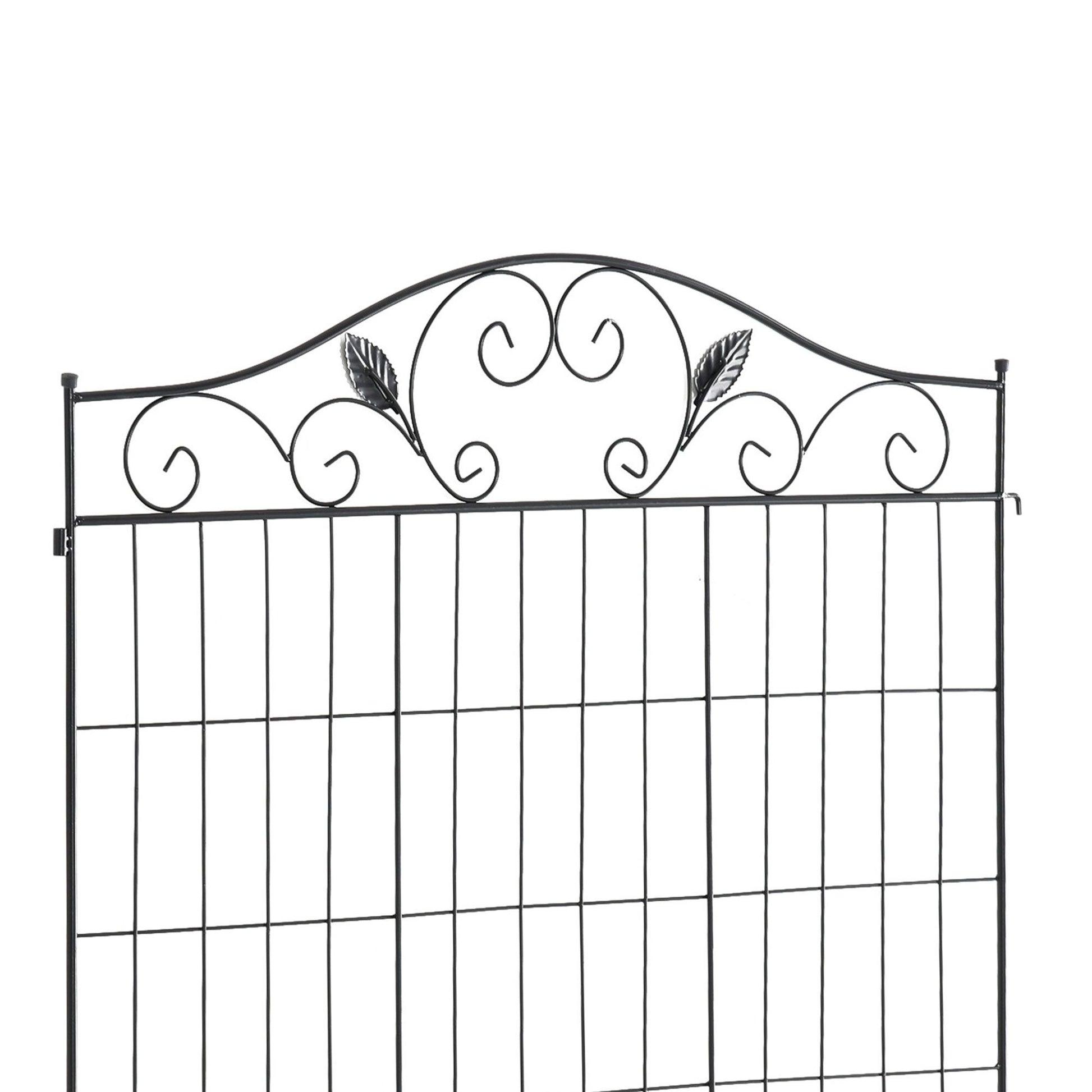 Outsunny 4-Panel No-Dig Garden Fence, Black