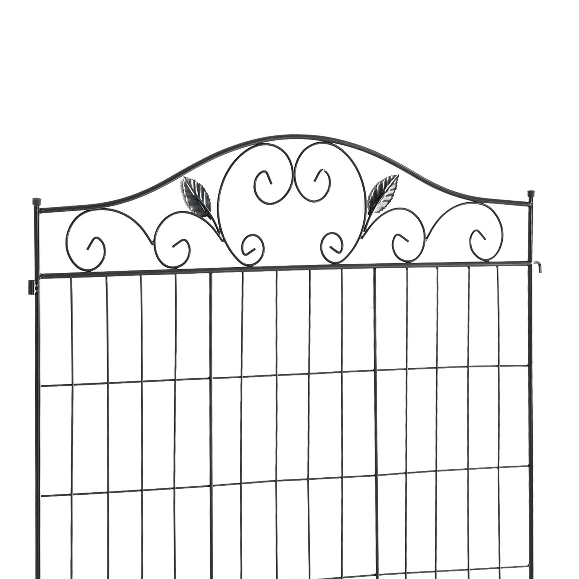 Outsunny 4-Panel No-Dig Garden Fence, Black