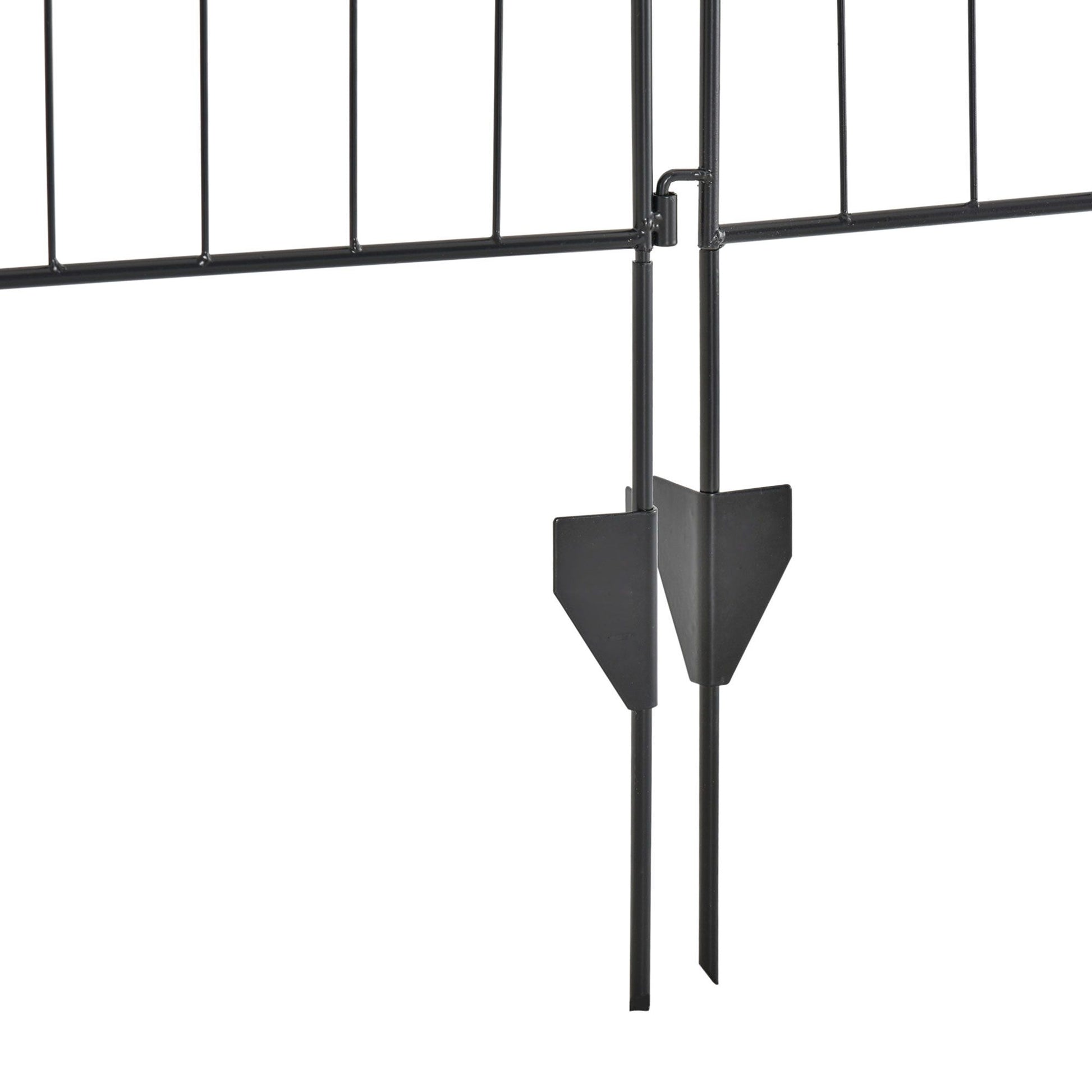 Outsunny 4-Panel No-Dig Garden Fence, Black