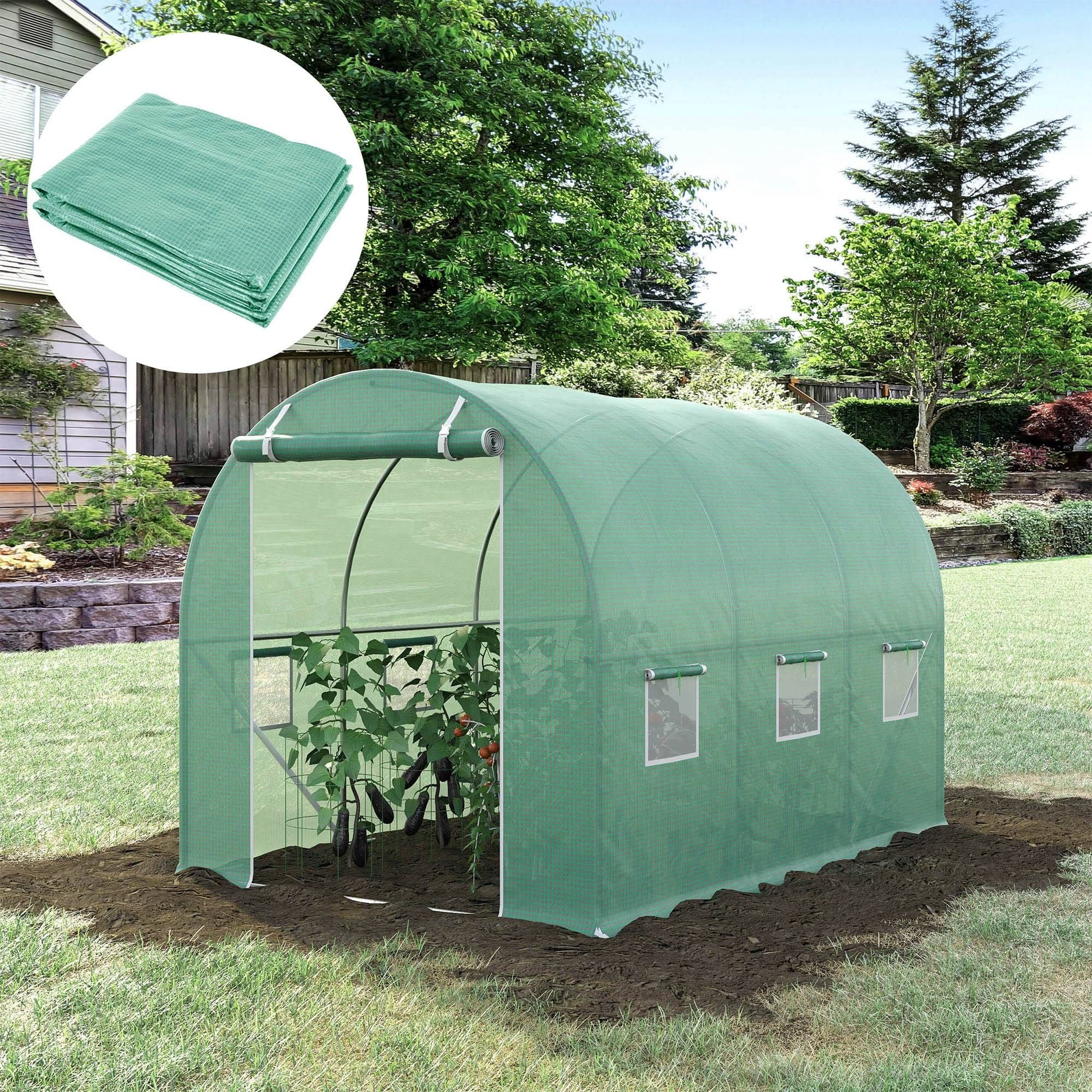 Outsunny 10 x 6.6 x 6.6 ft Greenhouse Replacement Cover, Green