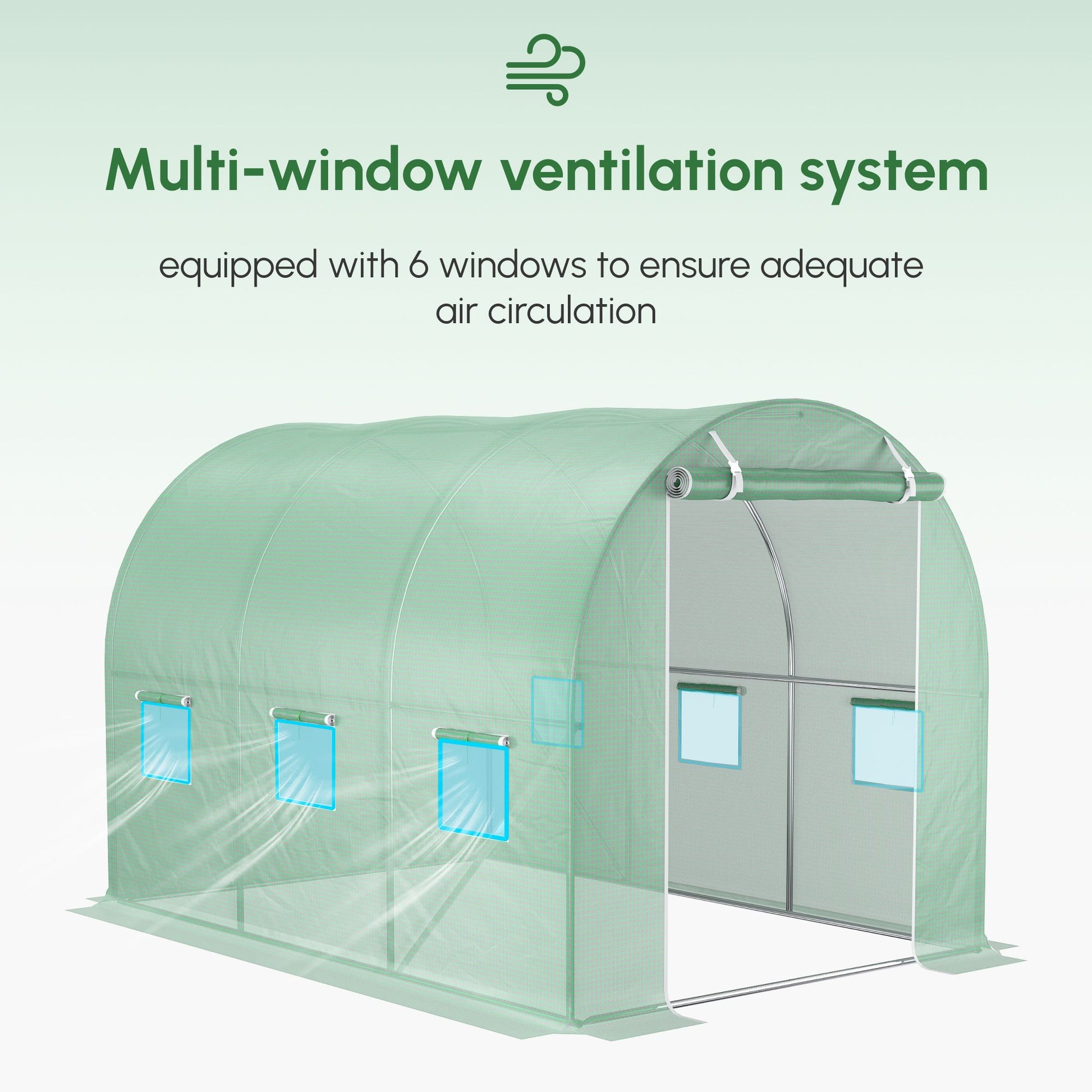 Outsunny 10 x 6.6 x 6.6 ft Greenhouse Replacement Cover, Green