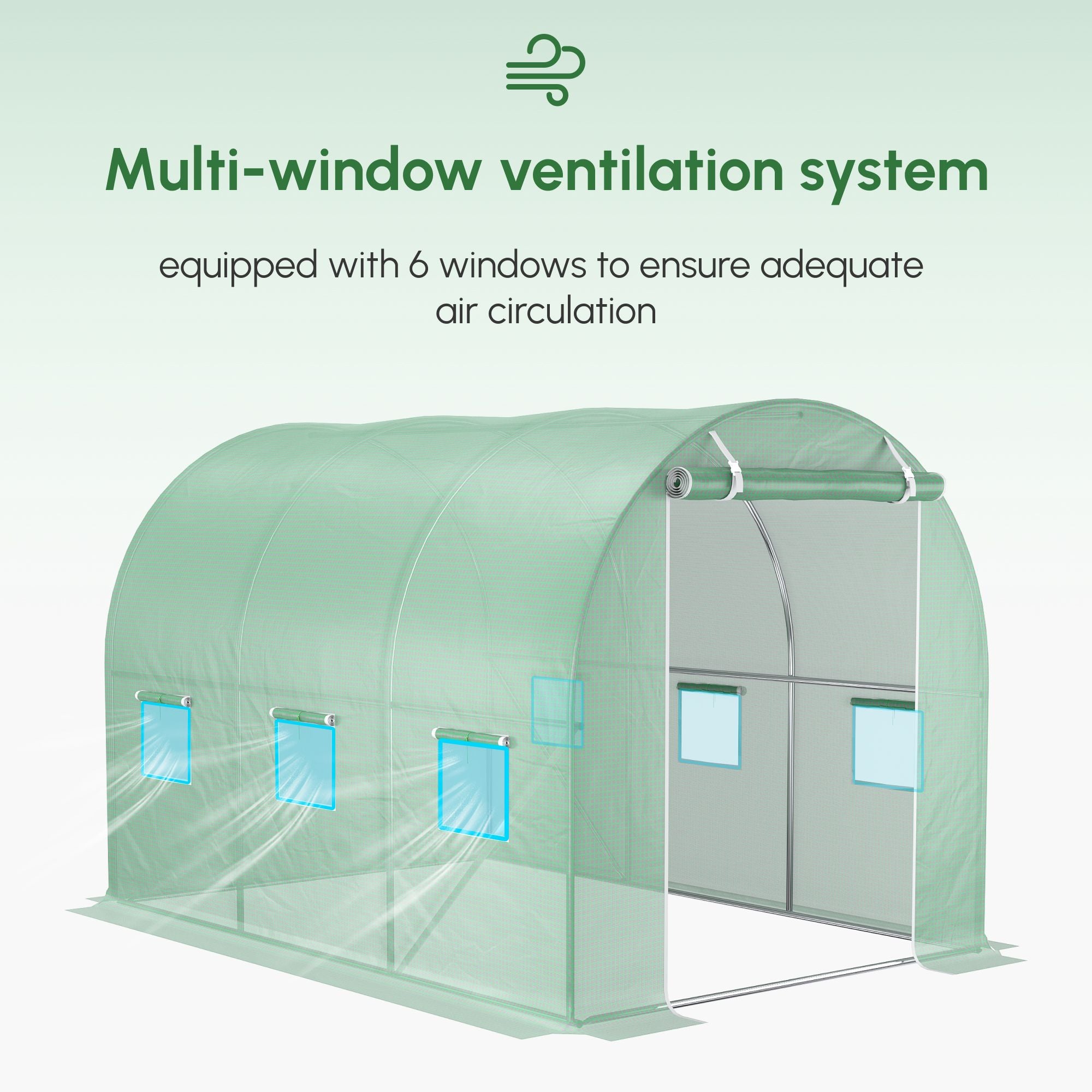Outsunny 10 x 6.6 x 6.6 ft Greenhouse Replacement Cover, Green