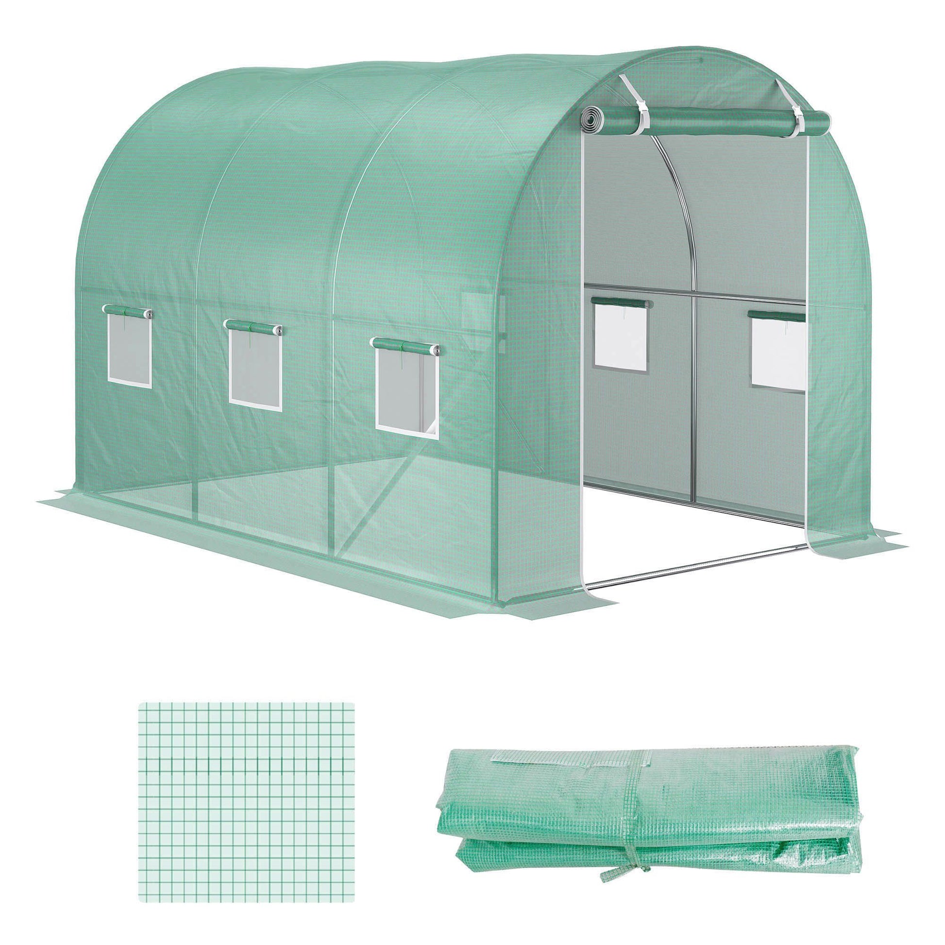 Outsunny 10 x 6.6 x 6.6 ft Greenhouse Replacement Cover, Green