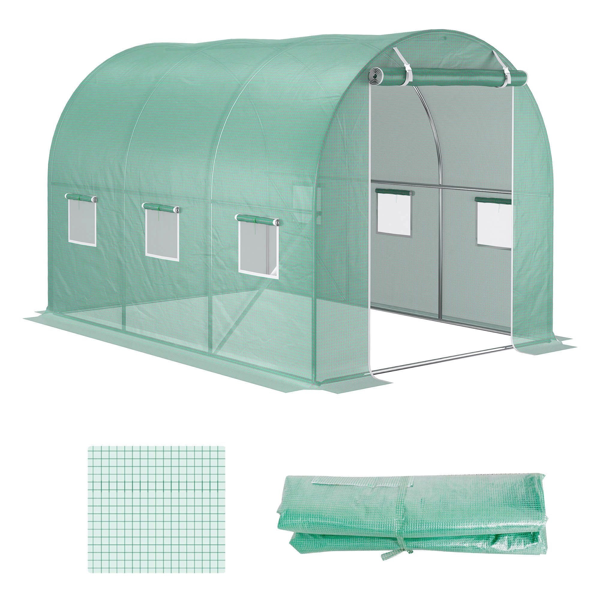 Outsunny 10 x 6.6 x 6.6 ft Greenhouse Replacement Cover, Green
