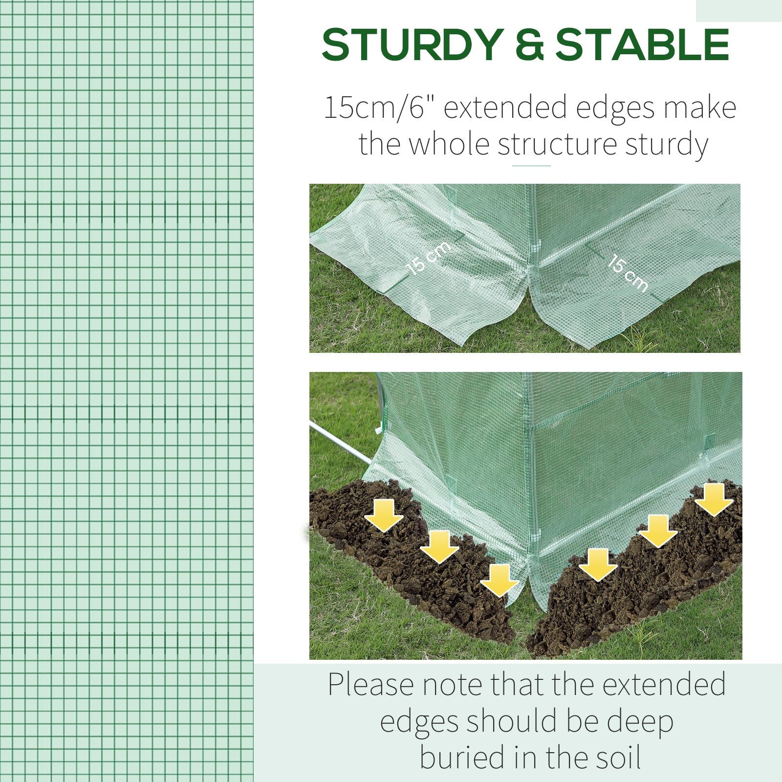 Outsunny 10 x 6.6 x 6.6 ft Greenhouse Replacement Cover, Green