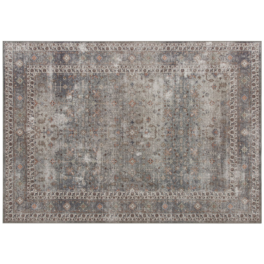 HOMCOM 4 x 6 ft Machine Washable Area Rug, Dark Mixed Brown