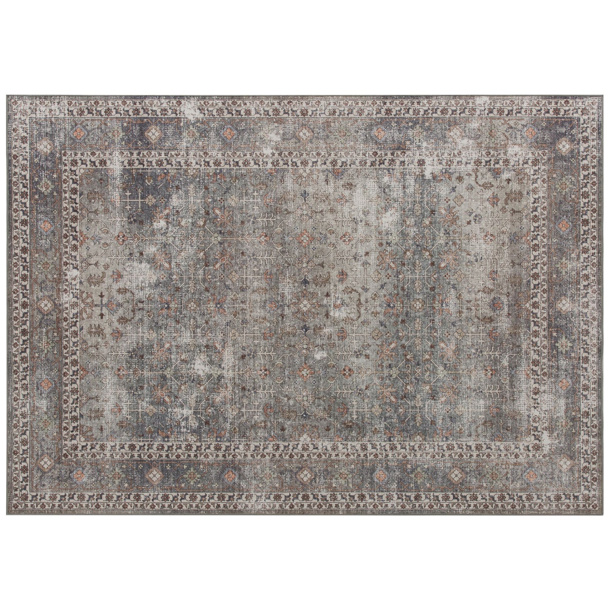 HOMCOM 4 x 6 ft Machine Washable Area Rug, Dark Mixed Brown