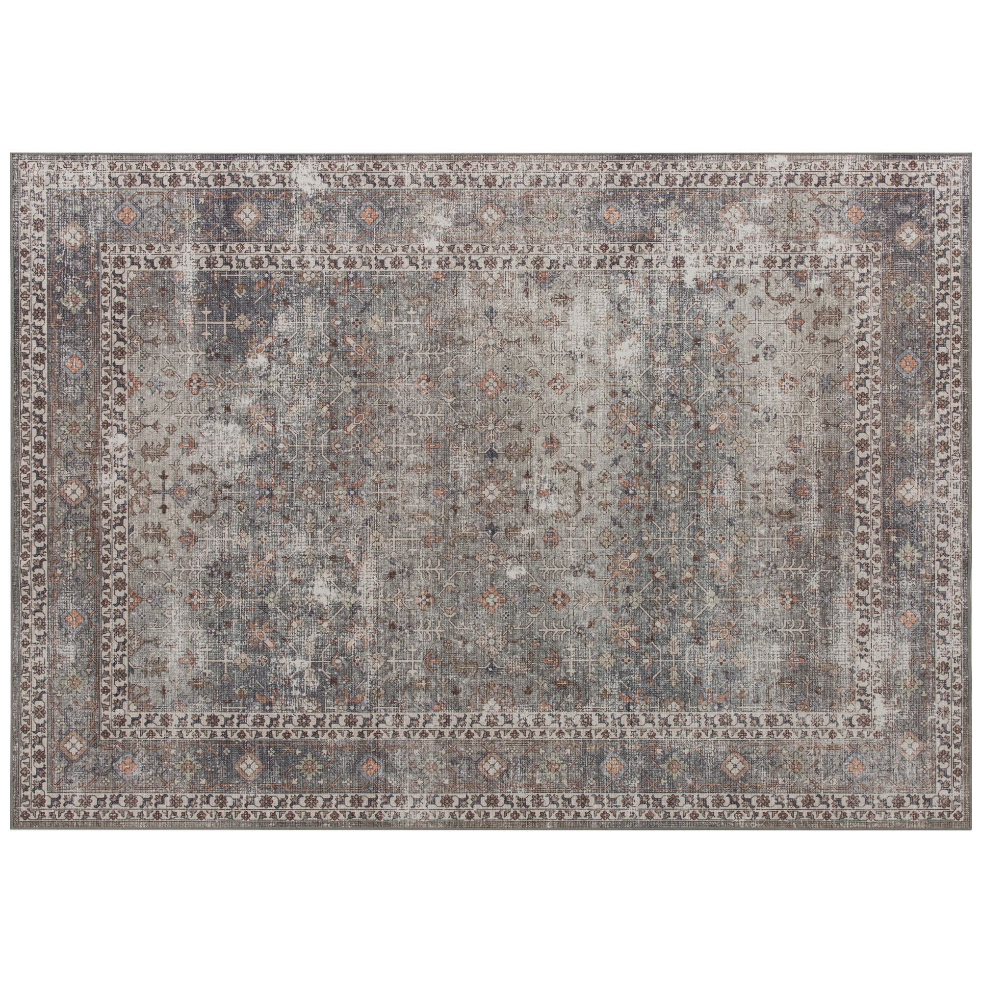 HOMCOM 4 x 6 ft Machine Washable Area Rug, Dark Mixed Brown