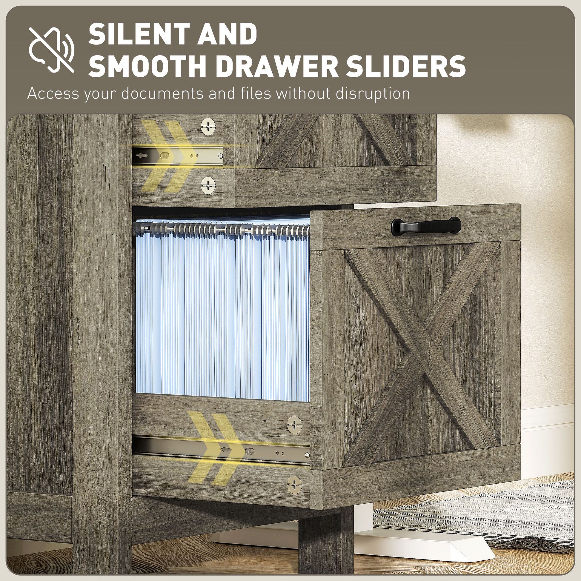 HOMCOM 2-Drawer Vertical File Cabinet, Distressed Gray