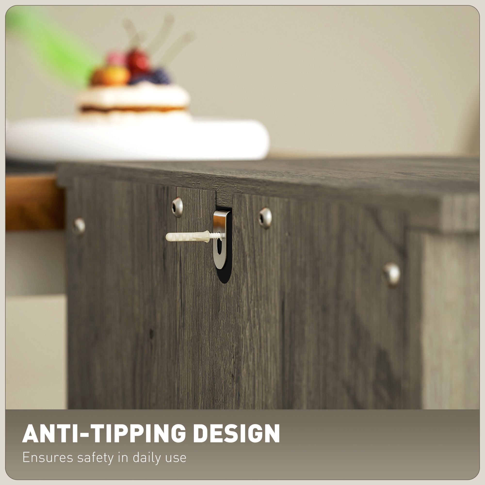 HOMCOM 2-Drawer Vertical File Cabinet, Distressed Gray