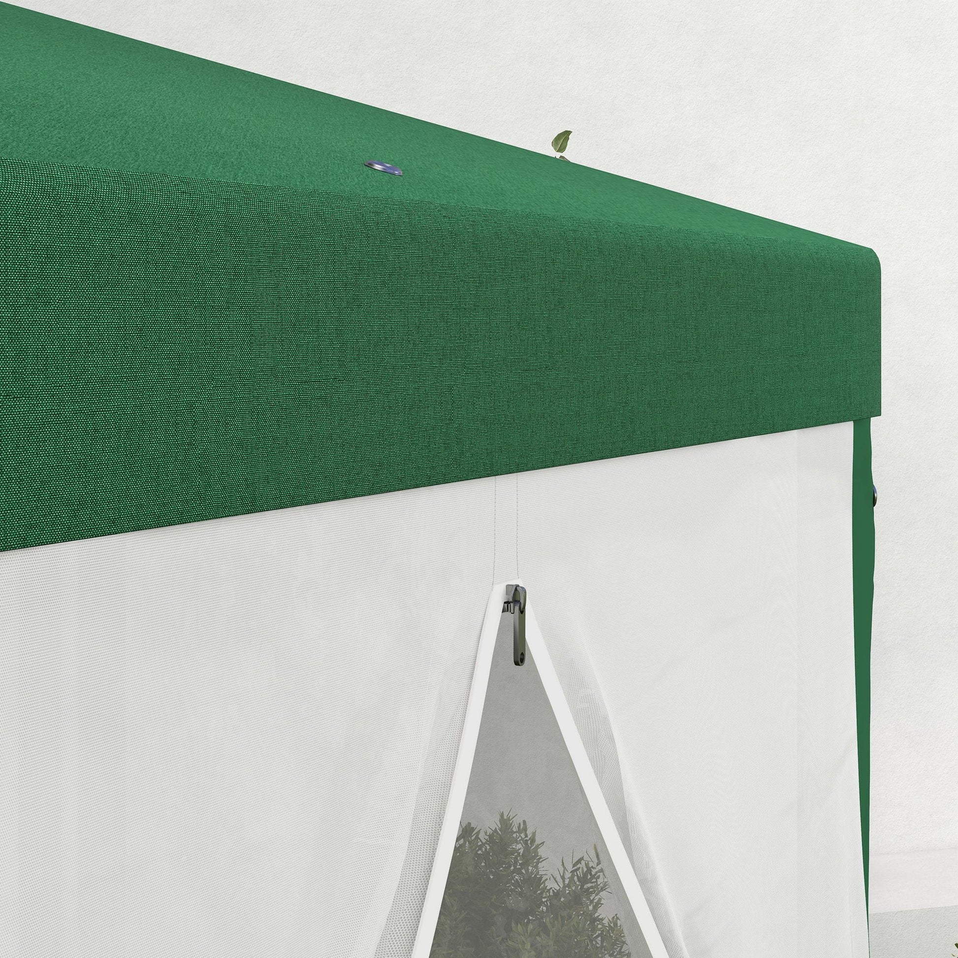 Outsunny 13 x 11 ft Hexagon Outdoor Party Tent with Mesh Sidewalls, Green