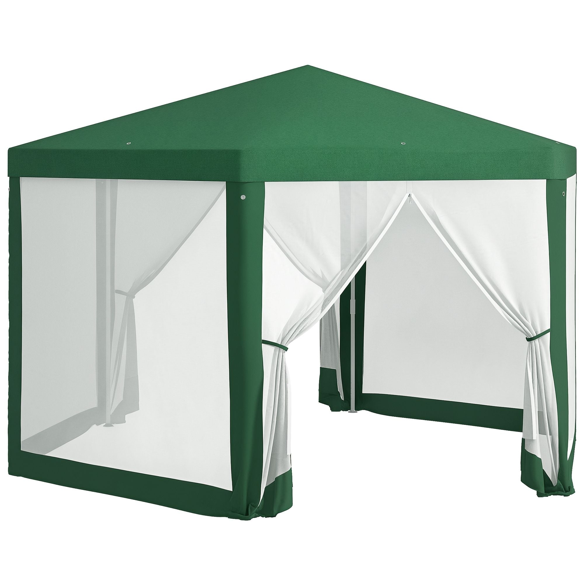 Outsunny 13 x 11 ft Hexagon Outdoor Party Tent with Mesh Sidewalls, Green