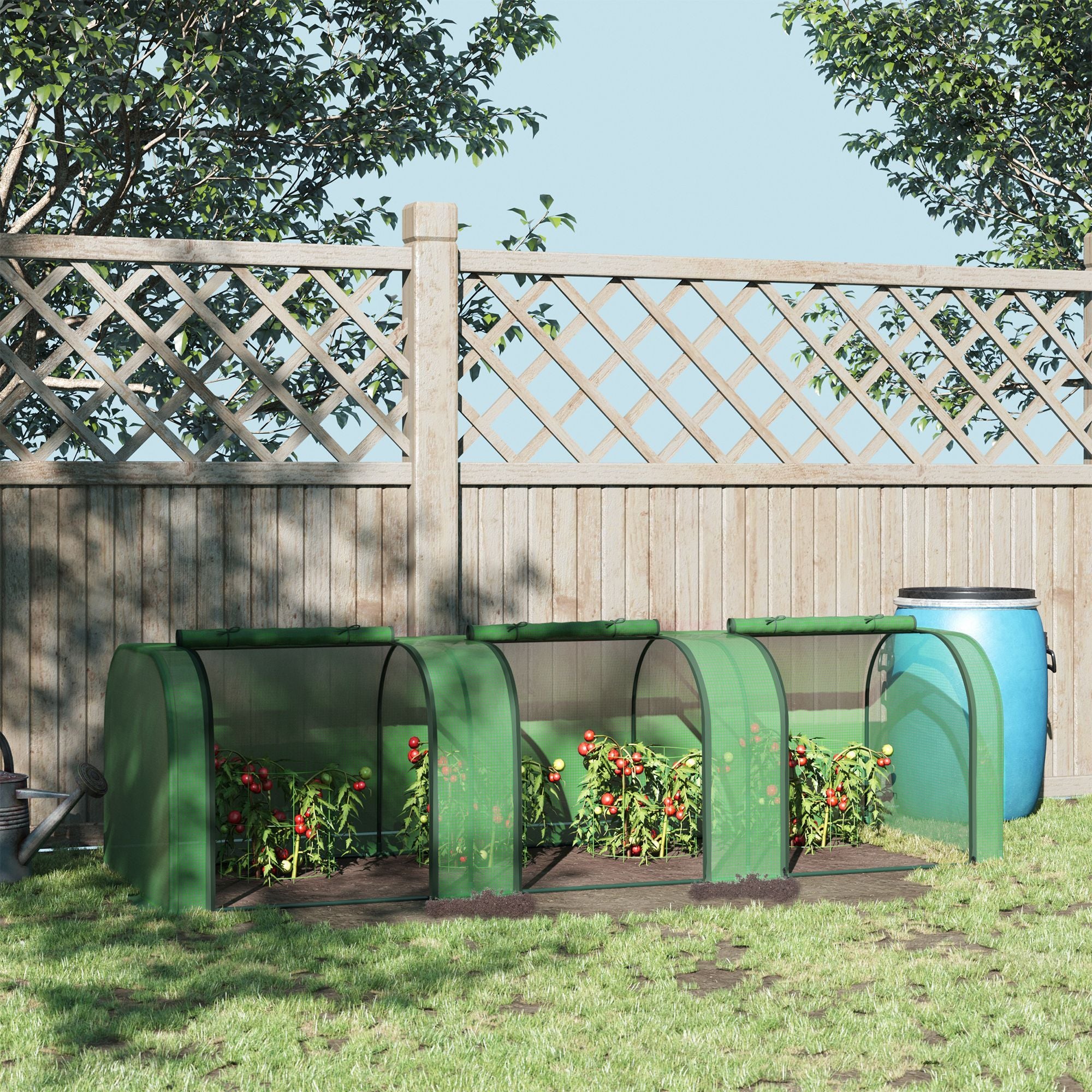 Outsunny 9.7 x 3 x 2.5 ft Portable Tunnel Greenhouse with 3 Doors