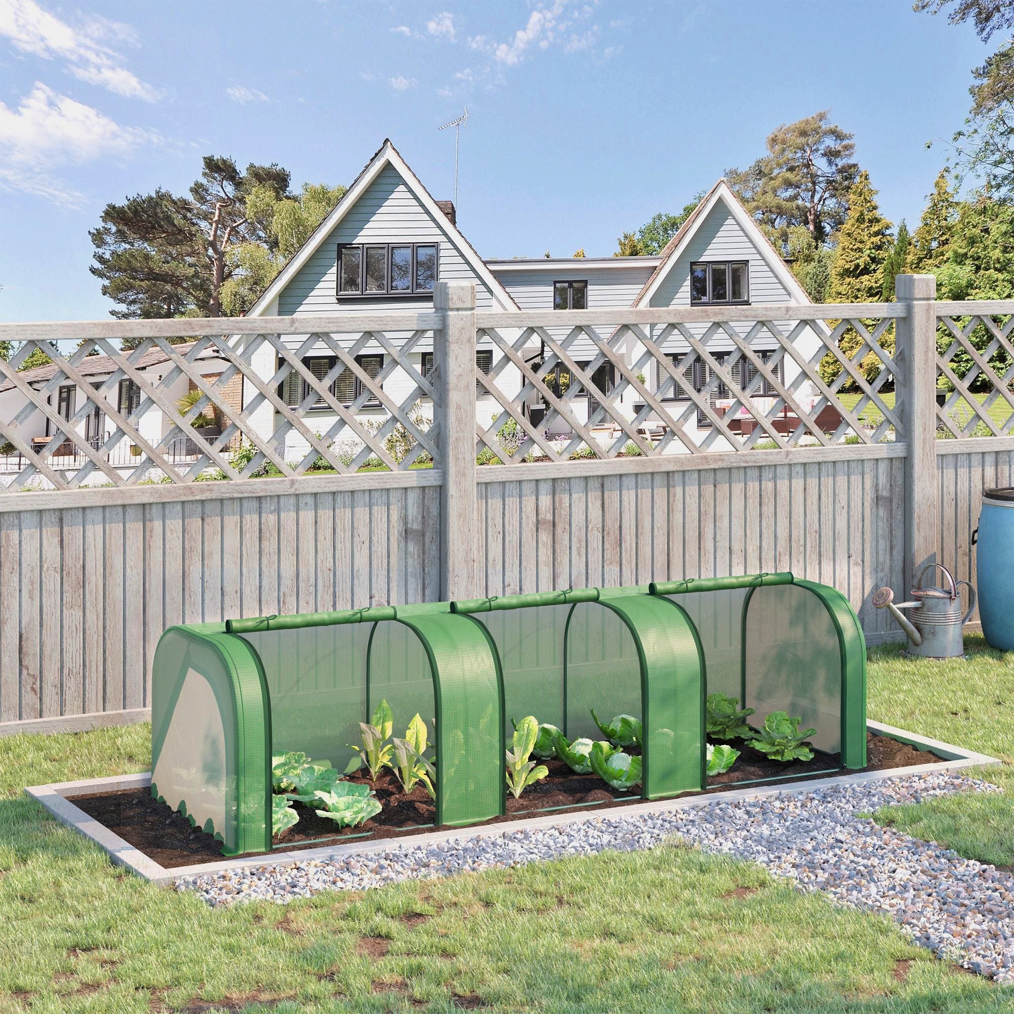 Outsunny 9.7 x 3 x 2.5 ft Portable Tunnel Greenhouse with 3 Doors