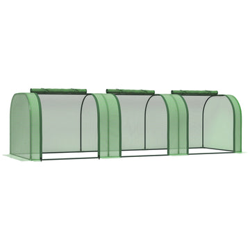 Outsunny 9.7 x 3 x 2.5 ft Portable Tunnel Greenhouse with 3 Doors